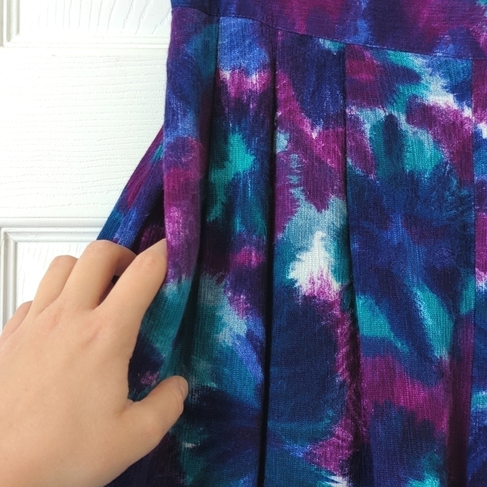 Michael Taylor 80's Vintage Tie Dyed High Waist Pleated Wide Leg Soft Shorts S - Picture 3 of 8